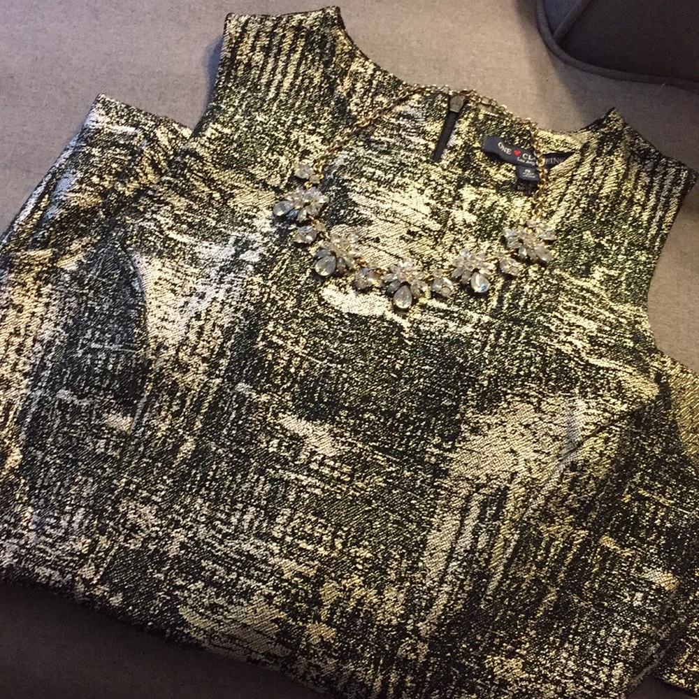 NWT Metallic gold and black dress Size Small